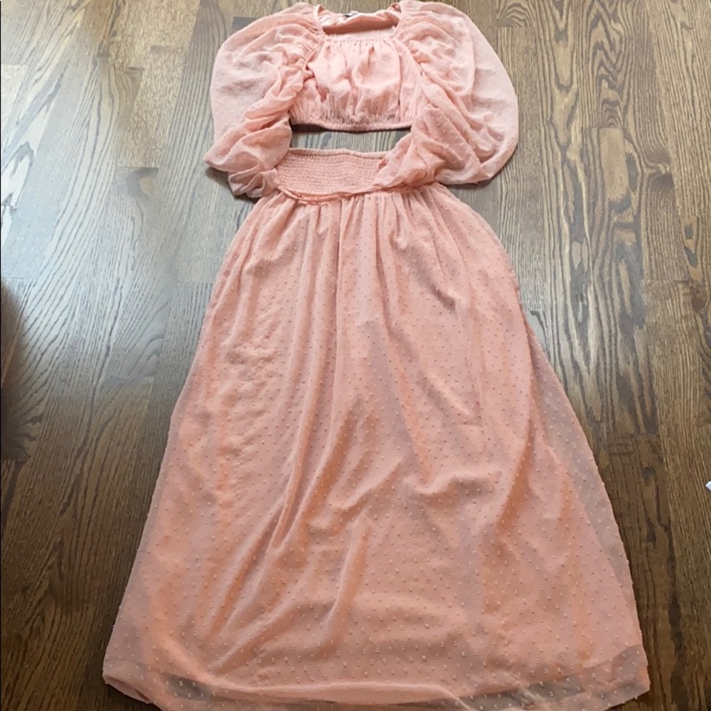 Worn once INSPR pink skirt set size xs